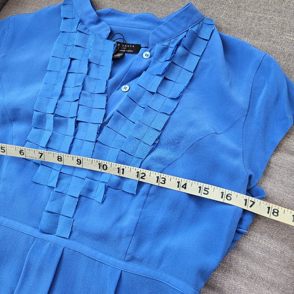 NWT TED BAKER Size 3 Cobalt Blue Gusadi Silk Dress - Picture 12 of 16